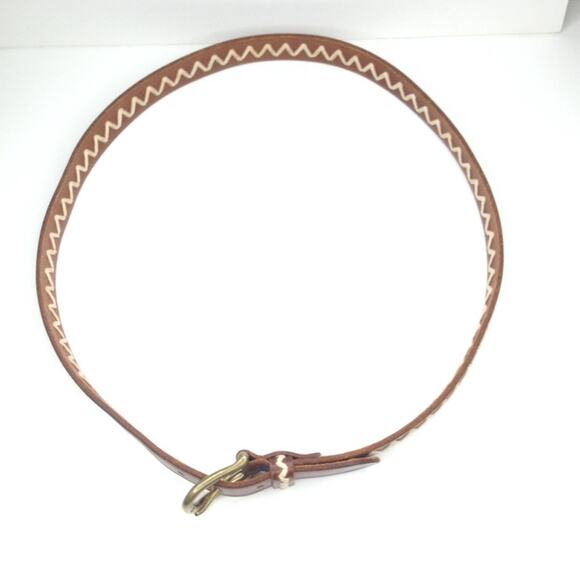 Vintage Leather Belt Western Cowboy Brown Stitching Equestrian Rodeo Size 38 - Picture 8 of 8